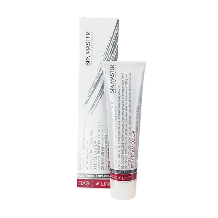 Перманентна крем-фарба для волосся Spa Master Basic Line Spa Cream Color 7/12AV Холодний перламутровий блонд, 100 мл